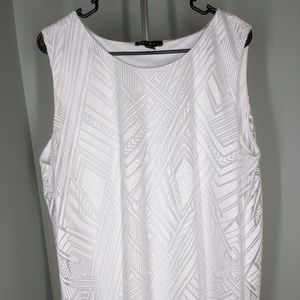 Tribal White Sleeveless Top